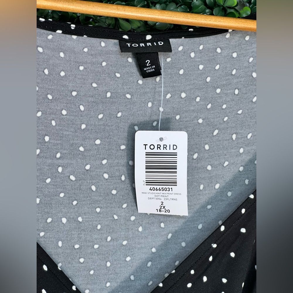 NWT Torrid Maxi Studio Knit Mix Print Polka Dot Block Color Dress Size 2X - Picture 5 of 12
